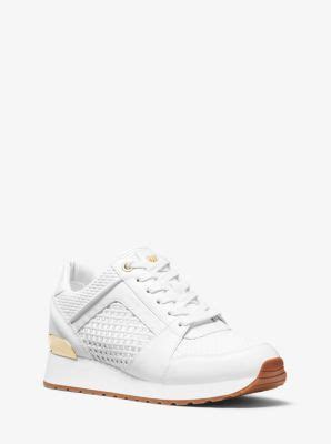 michael kors billie woven and leather trainer